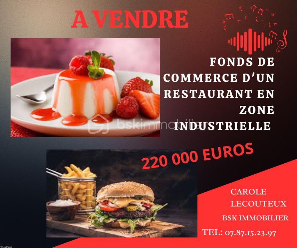   ?Restaurant –Fonds de commerce à vendre – La Seyne-sur-Mer (Zone d'activité dynamique) Prix de vente : 220 000 € 