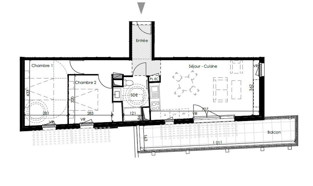 Location Appartement T3 NEUF meublé avec balcon et parking au PONTET Le pontet