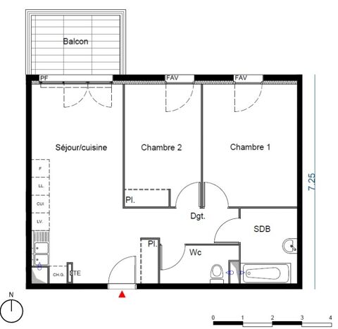  Appartement � louer 3 pi�ces 58 m�