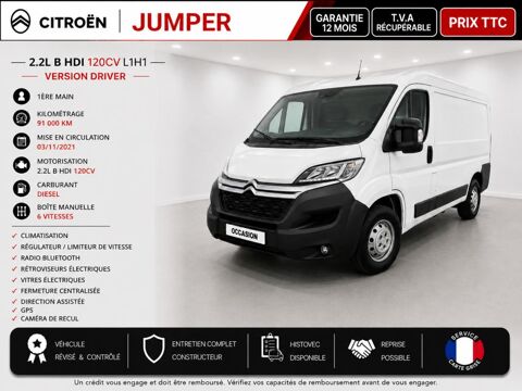 Citro&euml;n Jumper 1&deg; Main / 2.2L B HDI 120cv Pack DRIVER L1H1 CLIM/REGUL/LIMIT 2022 occasion Abbecourt 60430