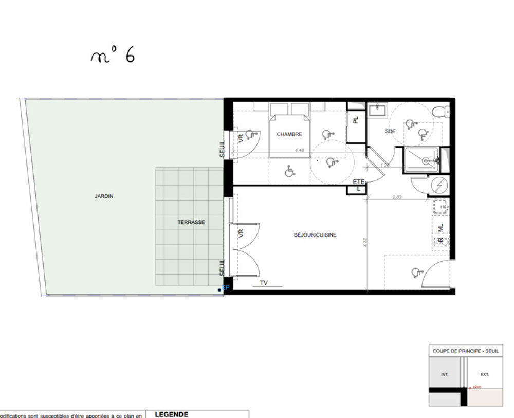 Vente Appartement Dpt Var (83),  vendre CAVALAIRE SUR MER appartement T2 de 45,31 m - Jardin de 41,89 m- 2 Places de parking Cavalaire sur mer
