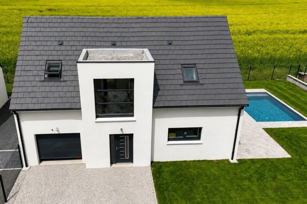 Commune d'AISEREY Maison norme PMR neuve à vendre 6 pièces avec piscine
