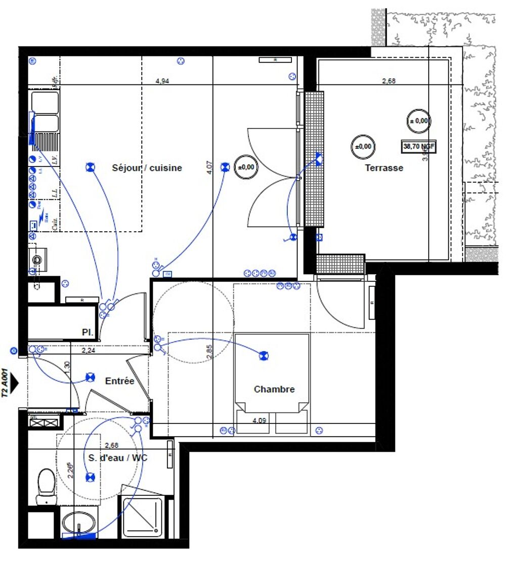 Location Appartement T2 avec terrasse et parking à ST AUBIN DE MEDOC Saint aubin de medoc