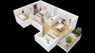  Appartement � vendre 3 pi�ces 43 m�