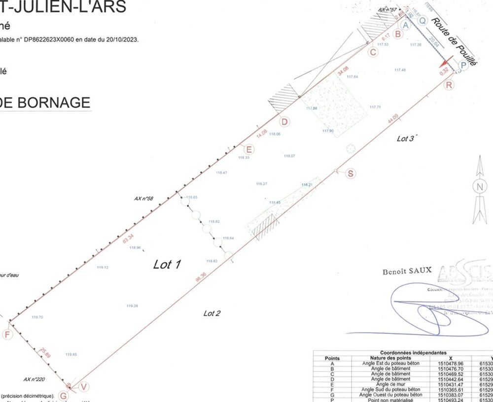 Vente Terrain Terrain constructible à vendre de 3386 m² au calme à SAINT JULIEN L'ARS Saint julien l ars