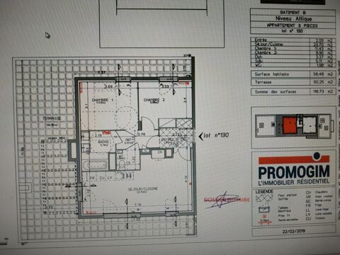  Appartement � louer 3 pi�ces 58 m�