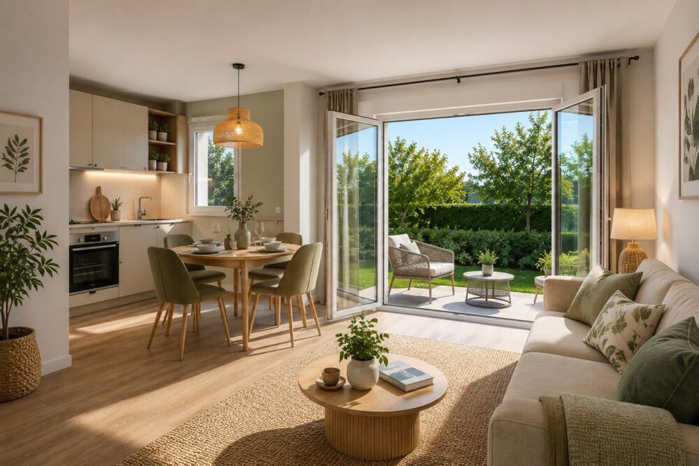 Senlis (60)  T2 de 43 m² avec jardin exposé plein sud, terrasse et 2 parking en sous-sol