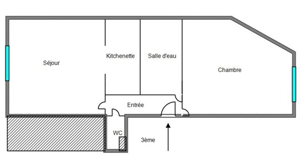 Saint Etienne 42000 Rue du Grand Gonnet appartement de deux pièces principales
