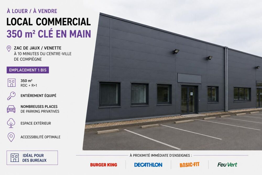   SECTEUR JAUX (60) - BUREAUX / LOCAL PROFESSIONNEL  VENTE 