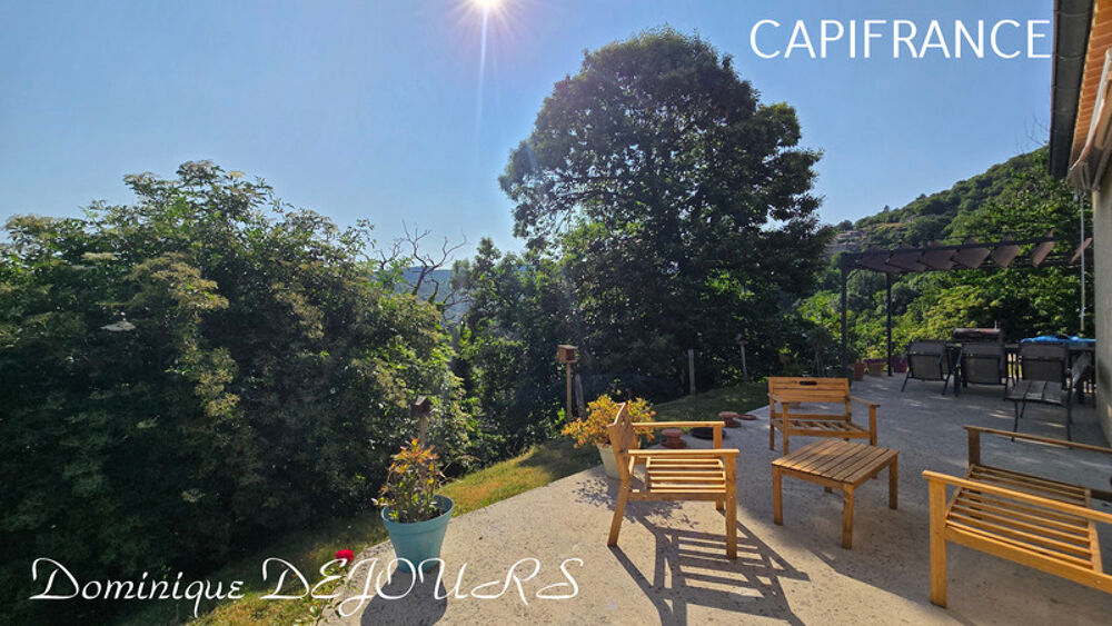 En Ardèche, à Issamoulenc - Maison de plain-pied avec vue dégagée sur la nature luxuriante - grand séjour - 4 chambres