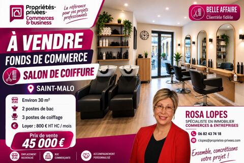 ILLE-ET-VILAINE- 35400 SAINT MALO - SALON DE COIFFURE 30 M2 45000 35400 Saint malo