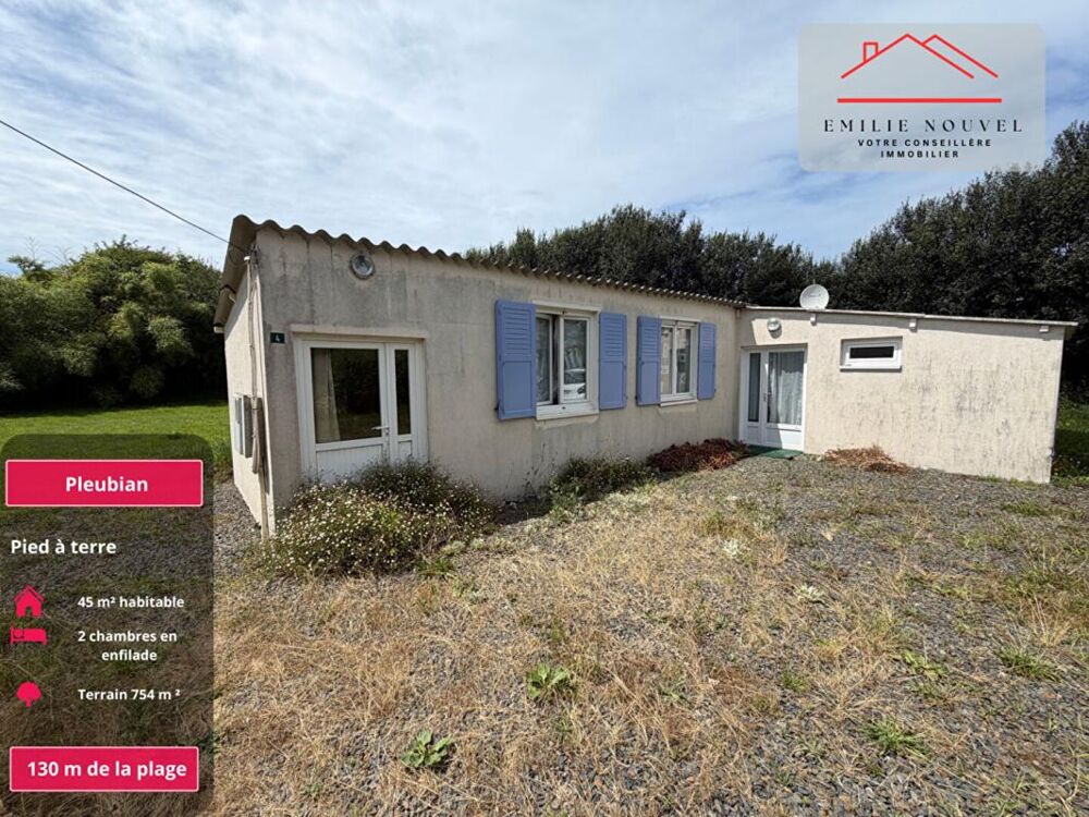 PLEUBIAN , Pied-à-terre littoral à 130 m de la plage, terrain 754 m²