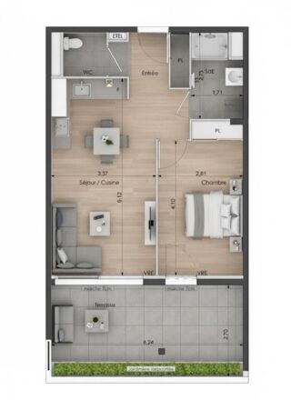  Appartement à vendre 2 pièces 44 m²