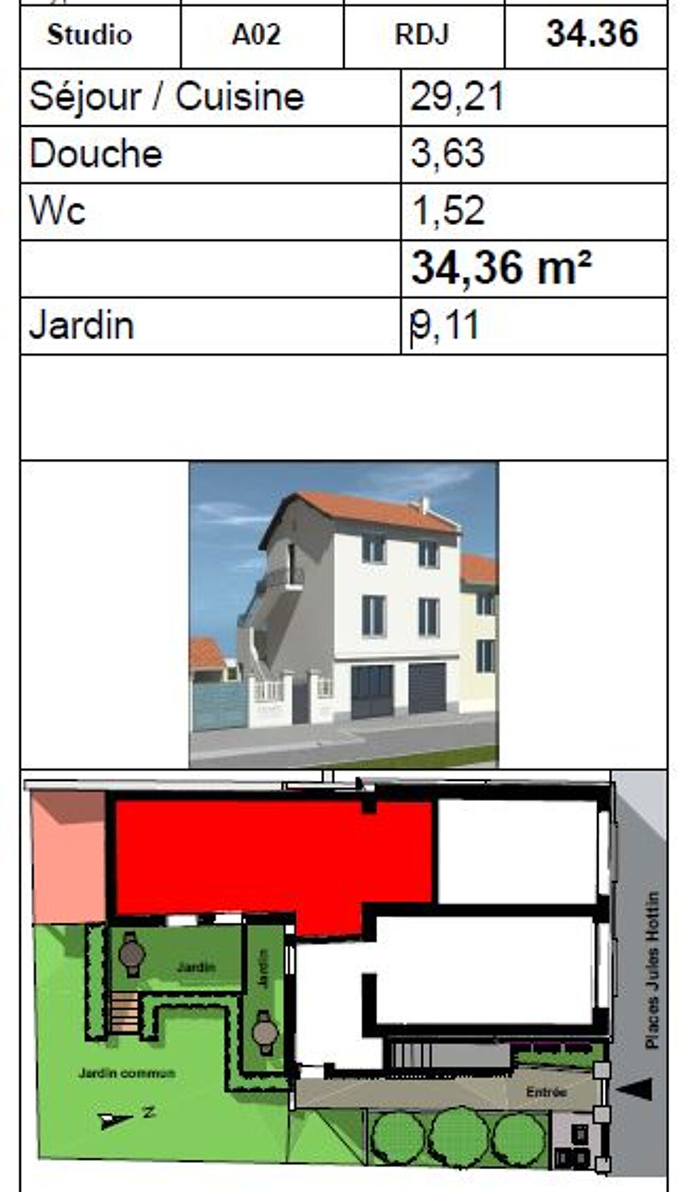 Vente Appartement Appartement Lyon 1 pi�ce(s) 34.36 m2 Lyon 3