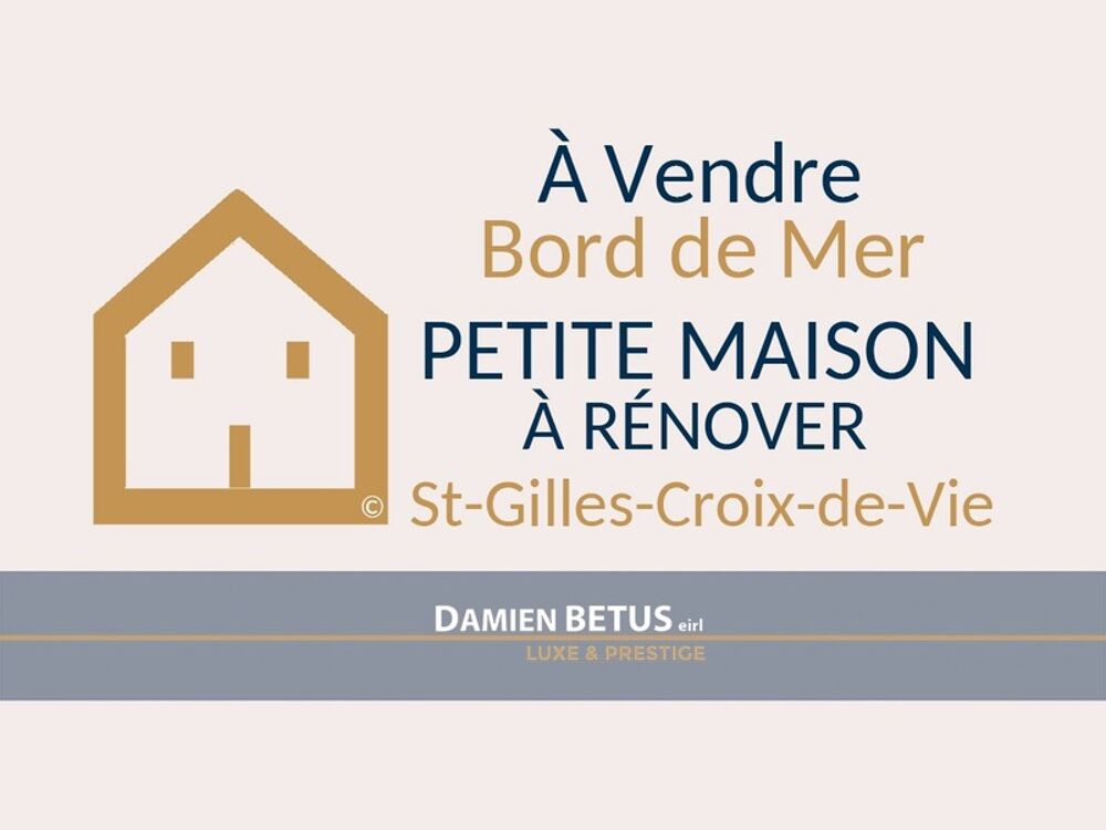 Maison à vendre 2 pièces SAINT GILLES CROIX DE VIE (85), jardin, parking, centre-ville
