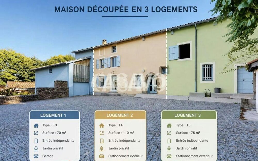 Vente Maison 5 pièces de 210m² - 38270 Revel-Tourdan