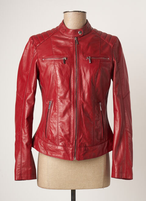 Veste en cuir femme Rose Garden rouge taille : 36 89 FR (FR)