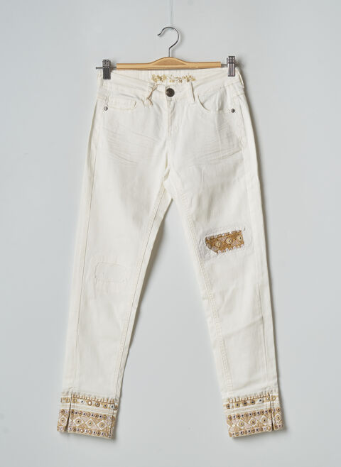 Jeans coupe slim femme Desigual beige taille : W24 43 FR (FR)