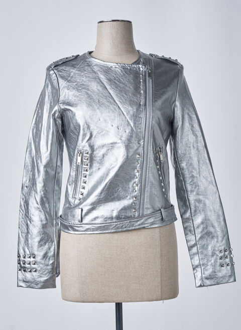 Veste simili cuir femme Softy gris taille : 40 17 FR (FR)