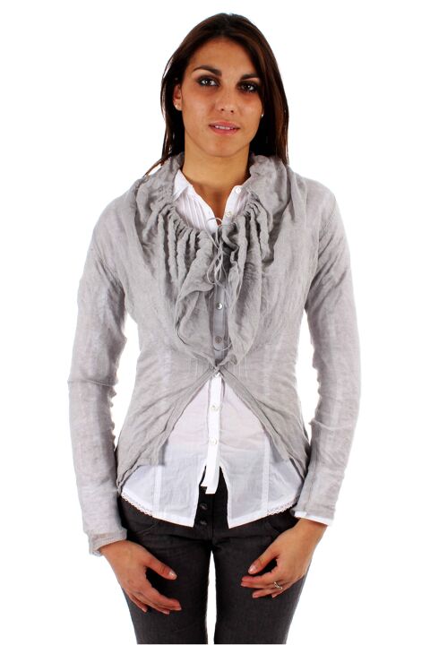 Gilet manches longues femme Et Compagnie gris perle taille : 38 12 FR (FR)
