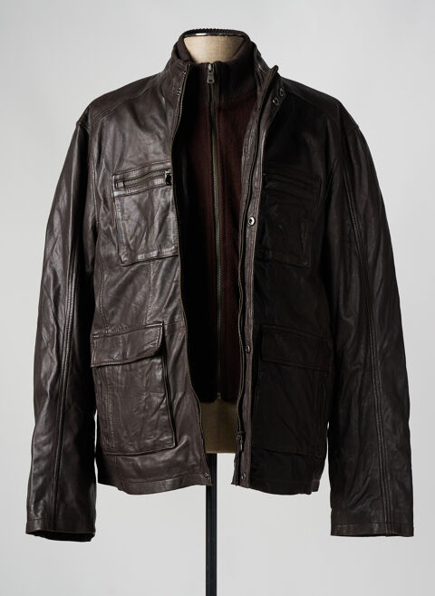 Veste en cuir homme Paul Ajamian marron taille : 4XL 175 FR (FR)