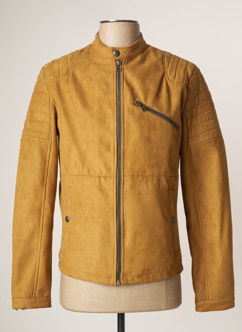 Veste simili cuir homme Jack & Jones beige taille : S 32 FR (FR)