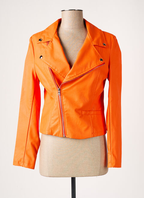 Veste simili cuir femme April Vintage orange taille : 36 32 FR (FR)