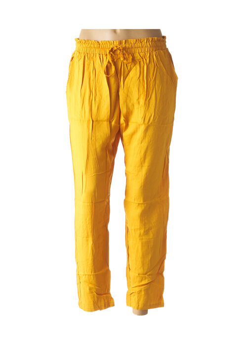 Pantalon droit femme La Tikbou jaune taille : 40 5 FR (FR)