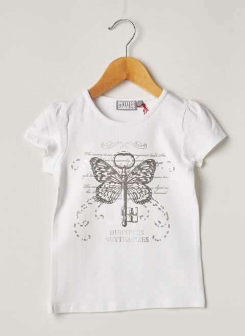 T-shirt fille Petites Canailles blanc taille : 4 A 9 FR (FR)