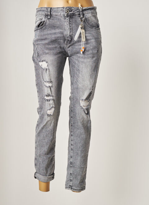 Jeans coupe slim femme Melly & Co gris taille : 34 9 FR (FR)