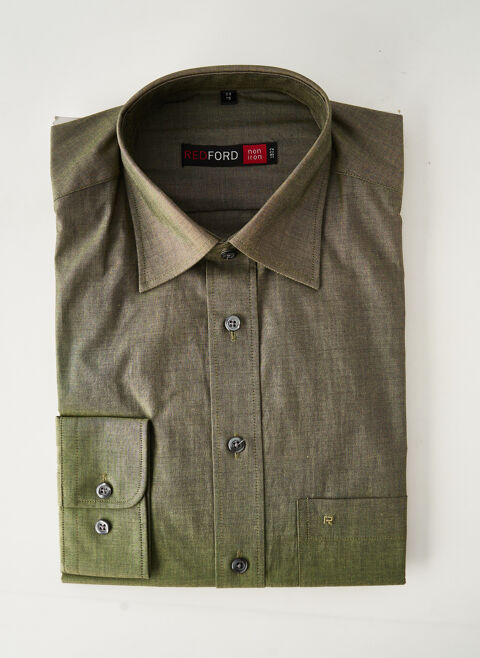 Chemise manches longues homme Redford vert taille : S 17 FR (FR)