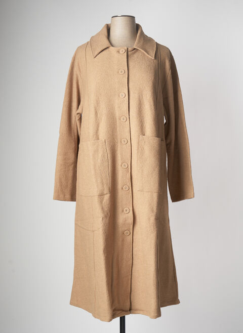 Manteau long femme G!Oze beige taille : 52 85 FR (FR)