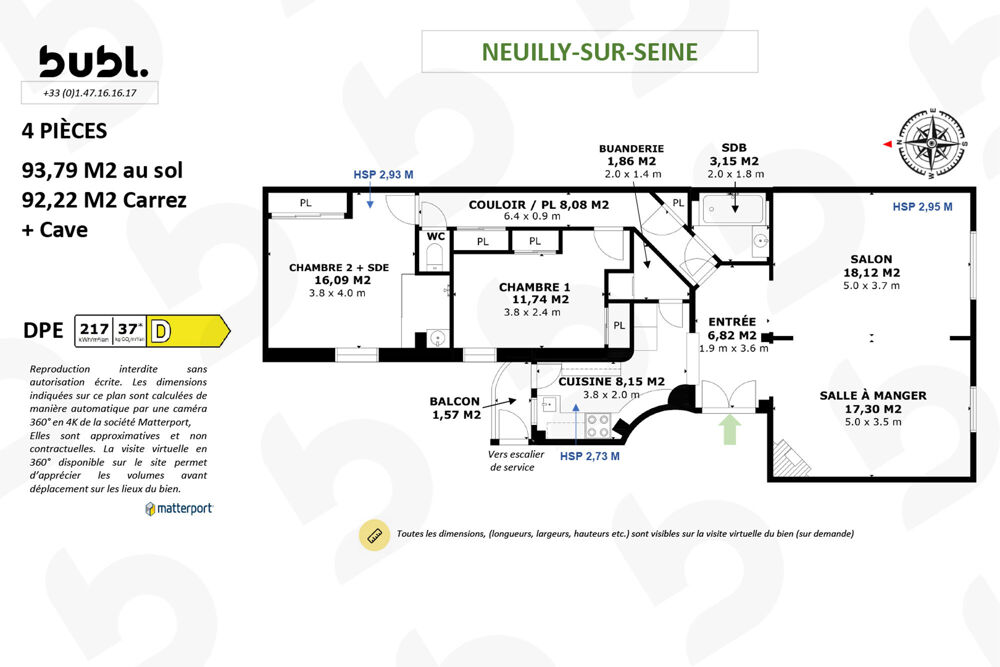Vente Appartement Appartement de charme 4 pièces Quartier Saint James, Neuilly-sur-seine