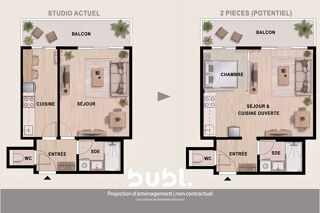  Appartement � vendre 1 pi�ce 32 m�
