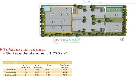 My Transac vous propose &agrave; la vente des locaux d'activit&eacute;s neufs 1 775m&sup2;, 799m&sup2;, 502m&sup2; et 474m&sup2; &agrave; Bondoufle 1274405 91070 Bondoufle