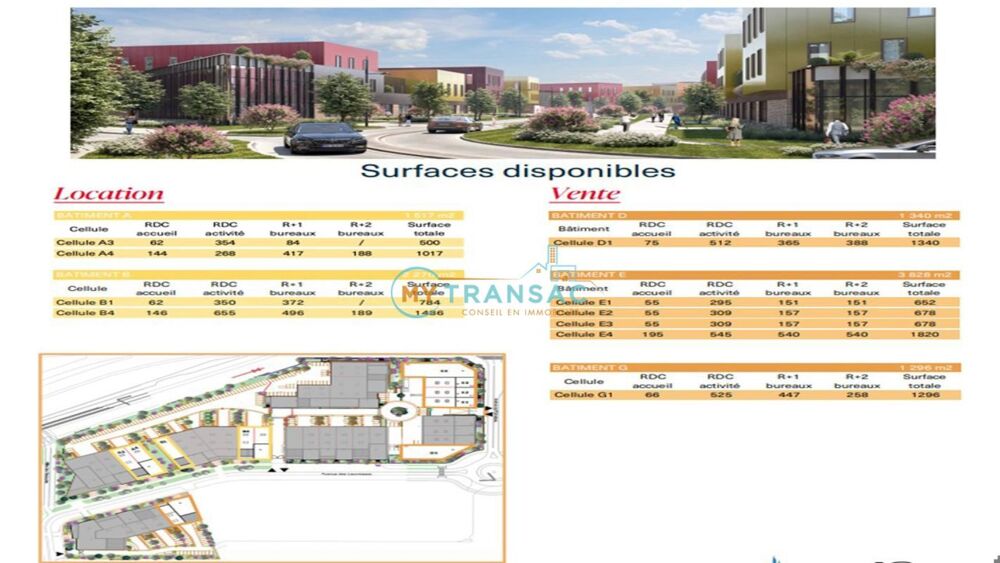   A VENDRE Locaux d'activités à partir de 652m² au seine de la ZAC DES LOUVRESSES à GENNEVILLIERS 