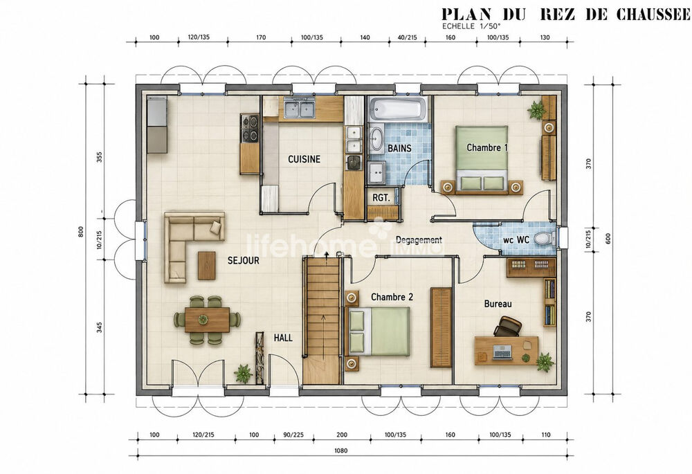 Maison avec vie de plein pied - jardin arboré  Cadre privil?