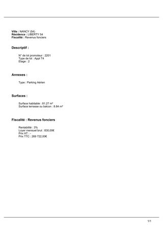  Appartement � vendre 4 pi�ces 81 m�