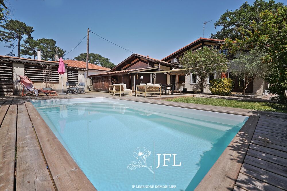 Belle villa landaise avec appartement, piscine et terrain arboré à Capbreton