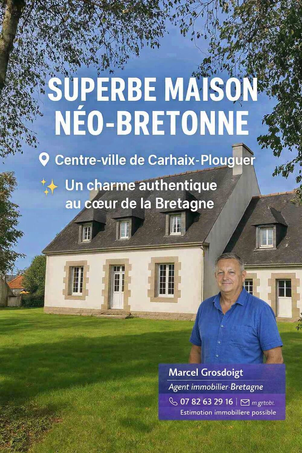 Vente Maison Maison familiale lumineuse avec grand jardin - tout à pied au c? Carhaix-plouguer