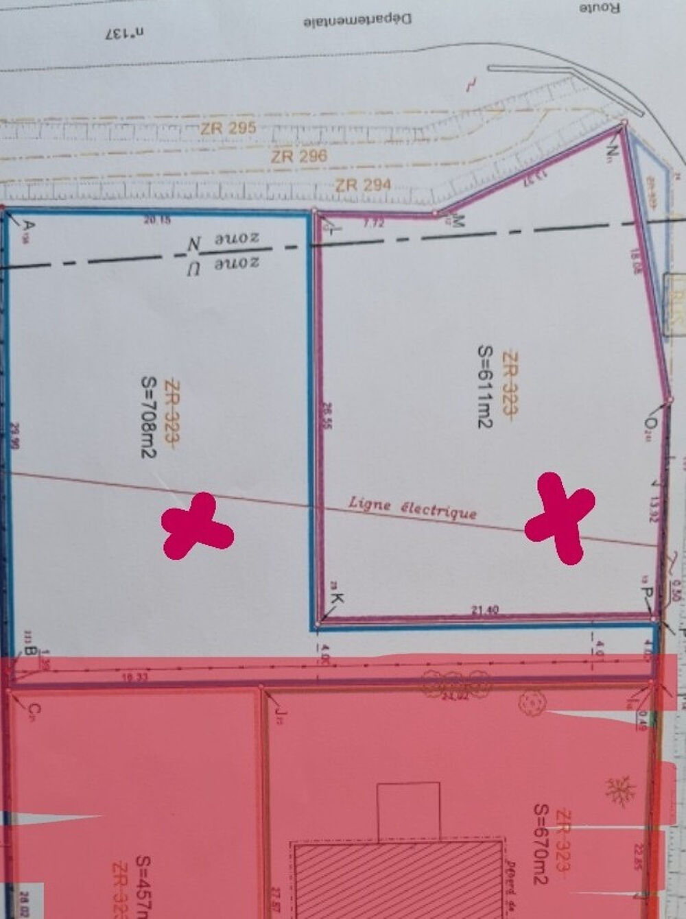 Vente Terrain Saint-Christoly-de-Blaye centre   Terrain constructible de 611 m2 et 708 m2   Borné St christoly de blaye