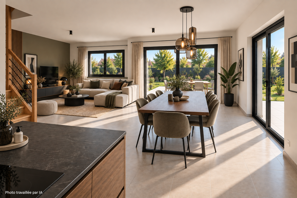 Maison 4 pièces 91 m2 3 chambres jardin garage