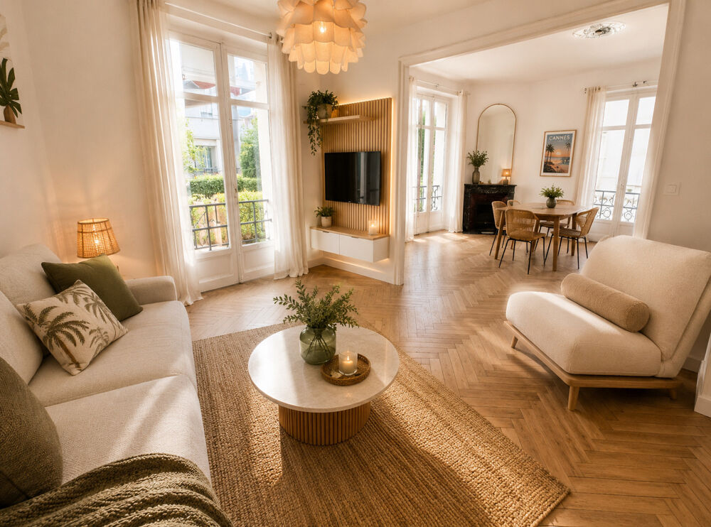 CANNES CENTRE T4 SUD 151M2 BOURGEOIS REZ DE JARDIN TERRASSE 97M2, GARAGE