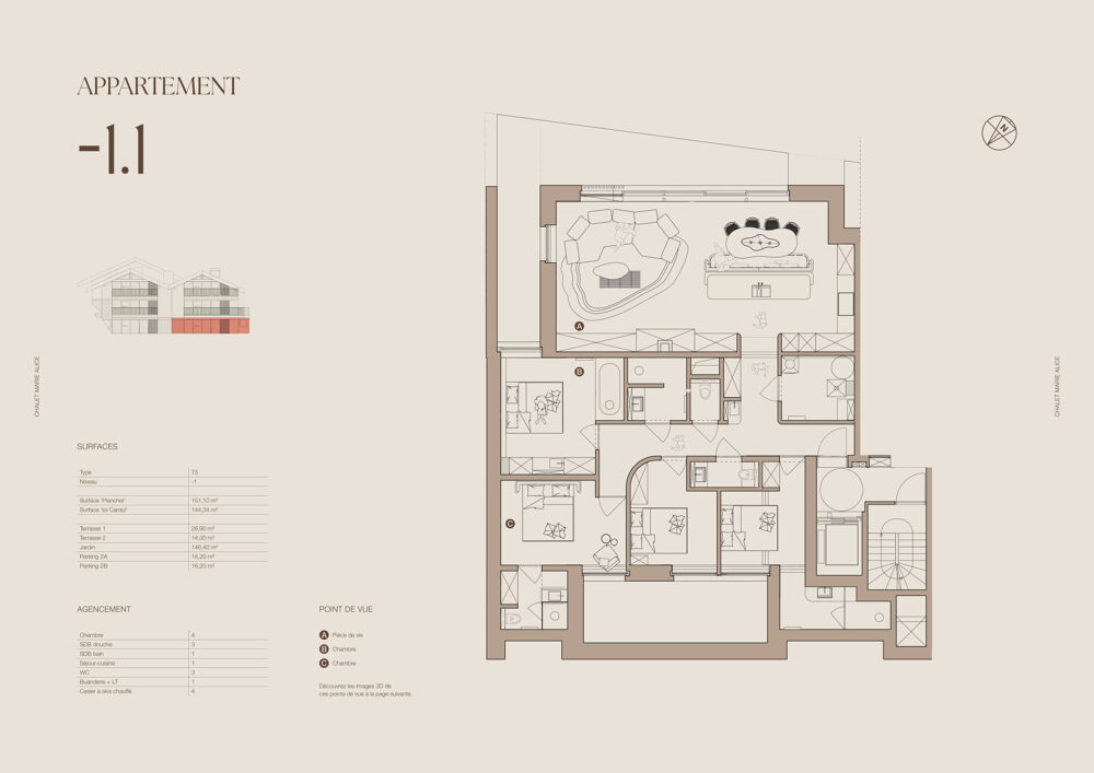 A Vendre - Magnifique appartement T5 - Domaine PARADISKI