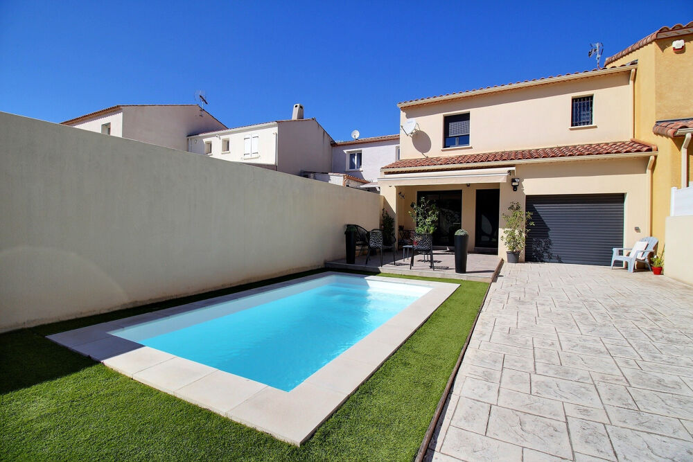 Vente Maison POUSSAN, Magnifique maison T4 de 106m2 avec piscine, jardins et garage ! Poussan