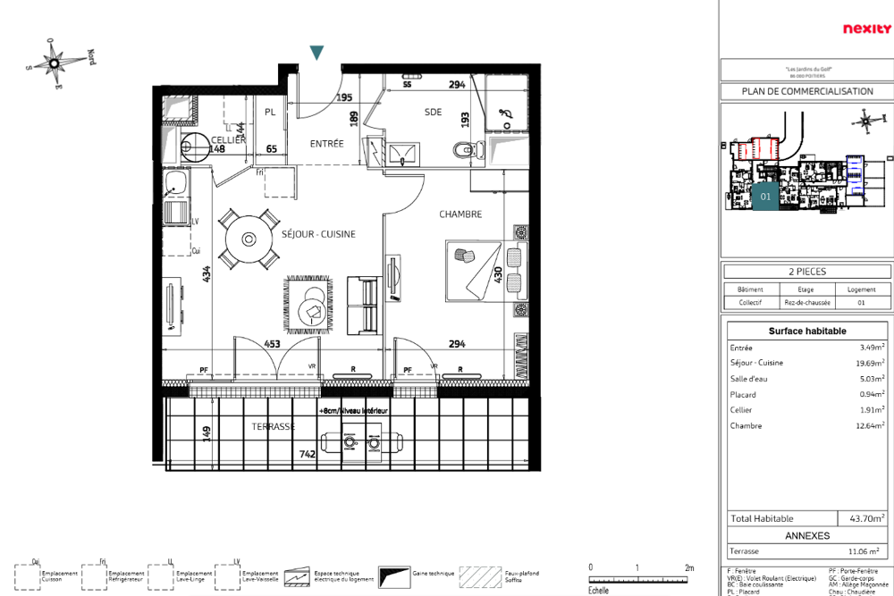 Appartement T2 résidence neuve livraison 2028 proche Centre ville, CHU et FAC