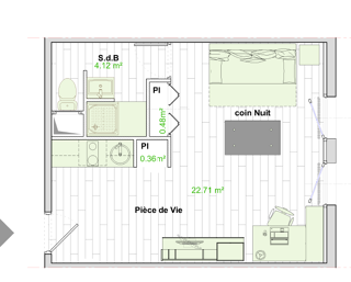  Appartement à vendre 1 pièce 28 m²