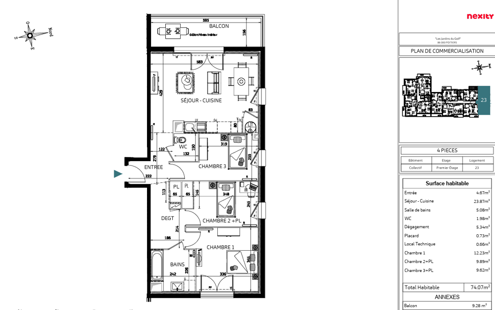 Appartement T4 résidence neuve livraison 2028 proche Centre ville, CHU et FAC