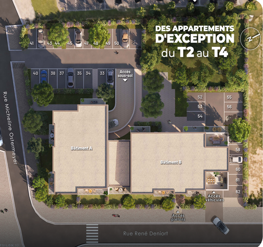 Appartement T4 résidence neuve livraison 2028 proche Centre ville, CHU et FAC