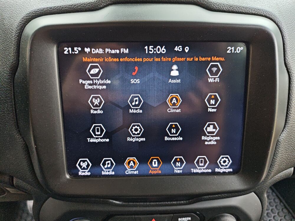 Renegade 1.3 T4 240 4xe Hybrid PhevTrailhawk Awd /Apple CarPlay/Clima 2021 occasion 35000 Rennes